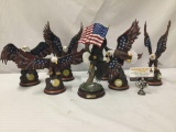 6 Bradford Exchange 10th anniversary 9/11 commemorative eagle statues & one American Pride statue