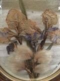 1999 framed dried flower art piece, hand signed by artist Harriet Hope