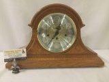 Modern wooden Franz Hermle 2 jewel mantle clock made in Germany - no key