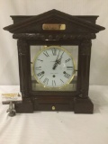 Modern ltd edition #213 Howard Miller mantle clock w/ key - tested and working