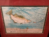 Framed original drawing of a fish by Alaskan child artist Ole Humpy by Joshua Nyitrai
