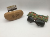Italian Maui Jim hibiscus polarized rose sunglasses No.134-07, w/cloth and hard case