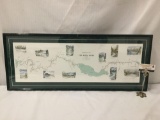 Hand signed print of a Fisherman?s Map of the Kenai River in Alaska by artist Hansen