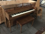 1958 Winter upright spinet piano with bench. Needs light tuning, but in good working shape