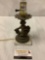 Antique cherub table lamp, shows cherub riding a fish, tested and working, proximately 4 x 4 x 10