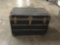 Large vintage black plywood trunk. Measures approximately 36x23x21 inches.