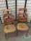 4 antique needlepoint upholstered seat dining chairs - classic Americana