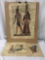 Collection of 3 souvenir Egyptian papyrus paintings.