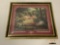 Decorative framed and matted garden print by Antonaccio, approximately 27 x 24 inches.