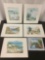 6 original watercolors - all signed by the artist incl. Paris France painting signed by Burney