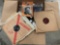 OPEN BOX LOT: collection of old phonograph records and programs approx 14x14x14 inches.