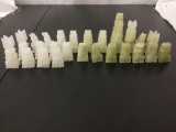 x27 Carved Stone Chess Pieces. Not a complete set. See pics