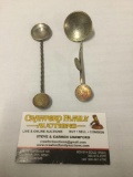 Vintage Netherland handmade silver coin spoons incl. 2 1/2 Gulden (1940's), etc - see pics as is