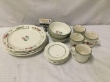 Festive Pfaltzgraff snowman design / Winter Holiday china set, 16 total pieces, sits 4. Largest