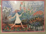 Print of oil painting by Dixie Rogerson-Bill of woman in garden.