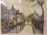 Vintage print of Vielles Maisons by Tinus Van Doorn.