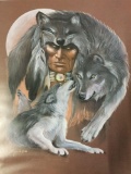 Hand signed and numbered print of I Am Wolf by Carole Bourdo. 278/1500.
