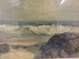 Unsigned print of sea scene.