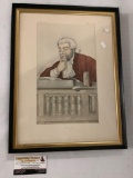 Vintage/antique framed Vanity Fair print The Law, March 1, 1879 approximately 13 x 17 Inches