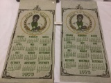 Pair of 1973 Olympic Champ Sugar Ray Seales cloth calendars/banners.
