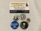 Collection of US political memorabilia presidential buttons / pins.