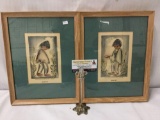 Pair of Ettore DeGrazia reproduction watercolor prints. Nature Boy and Beggar Boy.