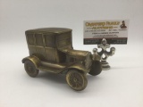 Banthrico Inc. metal classic car piggy bank w/key, approx. 6x3x4 inches.