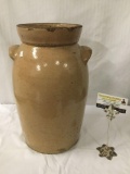 Vintage ceramic jug with handles, approx 10 x 17 inches