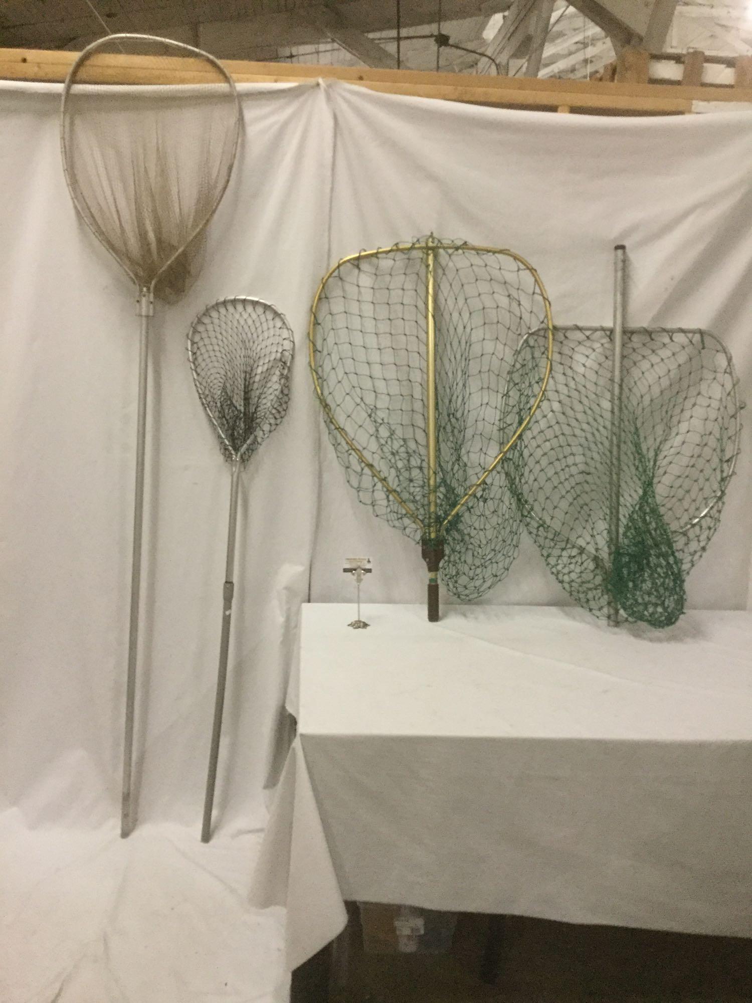 Four large fishing nets, incl. three unmarked