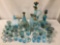 37 pieces of blue glassware. Bohemia, unmarked, made in Romania and more! Largest piece measures