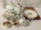 5 pieces of Royal Albert Old Country Roses pattern china, and a pair of Heritage Pottery china