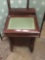 Vintage secretary cabinet with carved wood accents. Measures approx 35x21x23 inches. MB