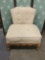 Vintage upholstered chair with cabriole legs. Measures approx 31x28x28 inches. MB