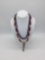 Venetian chevron trade bead necklace, and probably 1960s necklace with Venetian white heart, bone,