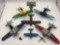 Lot of 6 vintage diecast metal toy planes; 4x Hubley Kiddie Toy fighter plane bombers (made in