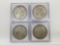 Collection of 4 silver Morgan Dollars. Three 1921, and one 1885. MB