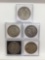 Collection of 5 silver Morgan dollars. 1900, 1921, 1902, 1886-O, 1898-S. MB