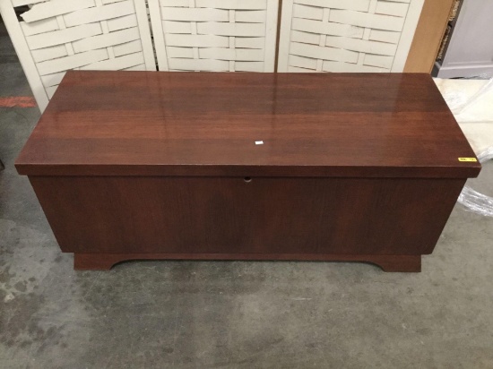 Lane cedar chest. Lock has been removed but is included. Measures approx 47x20x18 inches.