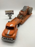 RARE vintage Hubley Kiddie Toy diecast construction vehicle toys; semi-truck (500 series) with