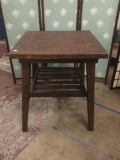 Vintage end table. Measures approx 26x26x30 inches. MB