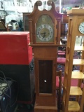 Vintage Herschede Grandfather clock. Pendulum included but unattached, some wear on glass and wood.