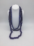 Collection of 3 necklaces. One features 85 genuine Russian blue trade beads, one features 82 Czech