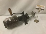 Vintage Arcade Crystal No.3 wall mounted coffee grinder w/ glass catch