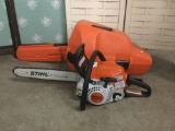 Stihl MS211C Rollomatic E has chainsaw with case. Untested. Case measures approx 38x14x13 inches. MB