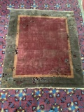 Vintage 100% wool rug with fringe. Measures approx 114x96 inches. MB