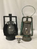 Lot of 2; No. 0 Tubular vintage kerosene lantern and Dietz Acme Inspector kerosene lamp lantern,