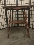 Antique oak parlor end table, approx. 24x24x29 inches. JRL