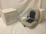 Pair of boxed Cabelas vinyl folding boat seats, approx. 17x11x17 inches each. JRL