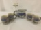 Modern Chinese CBK Ltd. Nouveau Majolica ceramic tea set, incl. 4 cups & teapot.