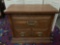 Vintage wood 2 drawer nightstand, approx 29 x 15 x 24 inches.